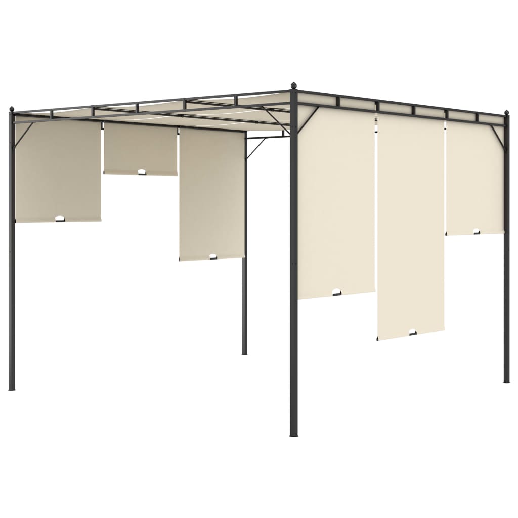 Garden Gazebo with Side Curtain 3x3x2.25m Cream