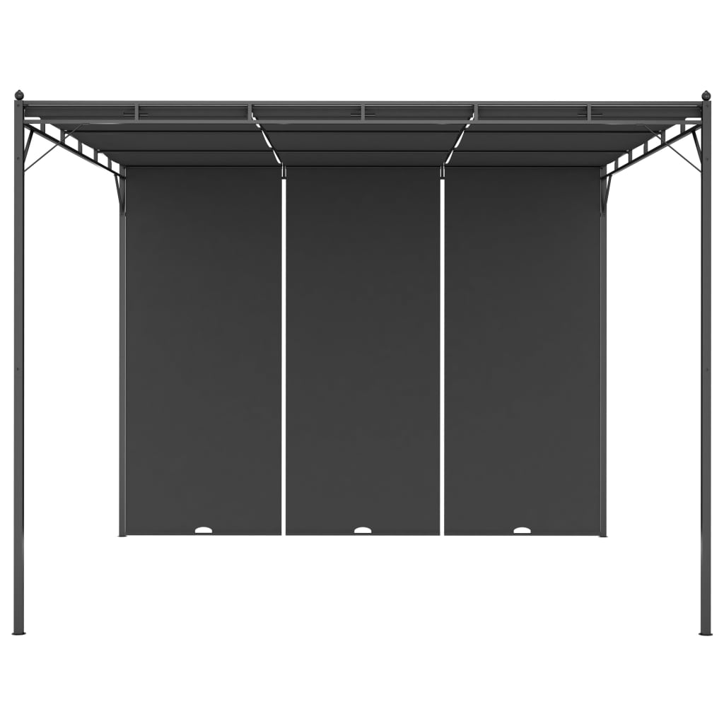 Garden Gazebo with Side Curtain 3x3x2.25 m Anthracite