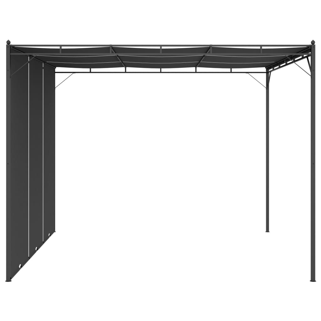 Garden Gazebo with Side Curtain 3x3x2.25 m Anthracite