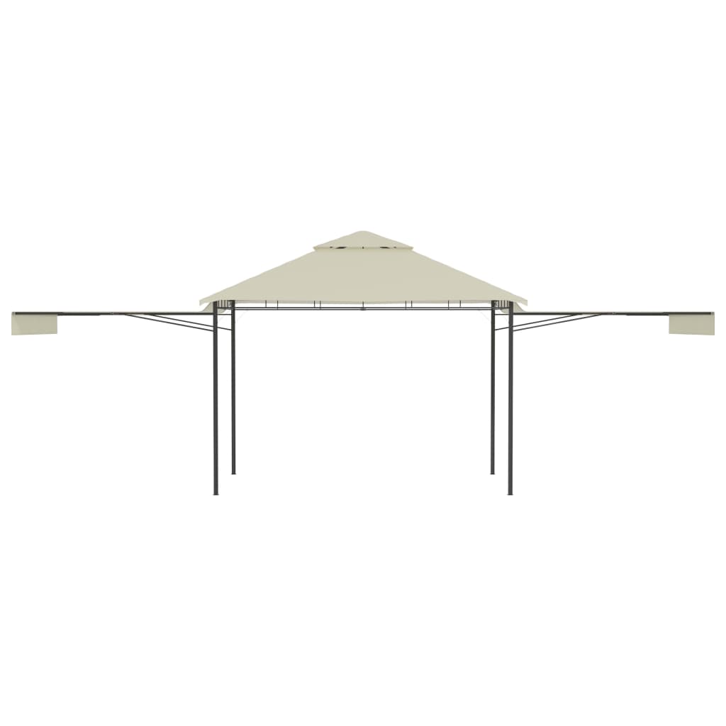 Gazebo with Double Extended Roofs 3x3x2.75 m Cream 180 g/m²