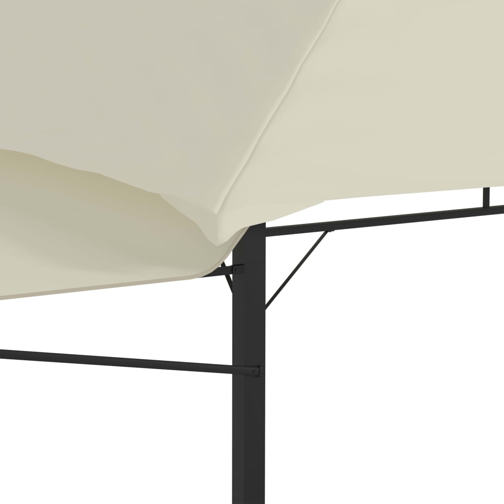 Gazebo with Double Extended Roofs 3x3x2.75 m Cream 180 g/m²