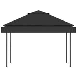 Gazebo with Double Extending Roofs 3x3x2.75 m Anthracite 180g/m²