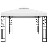 Gazebo with Double Roof 3x4 m White