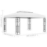 Gazebo with Double Roof 3x4 m White