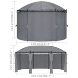 Gazebo with Curtains 520x349x255 cm Anthracite