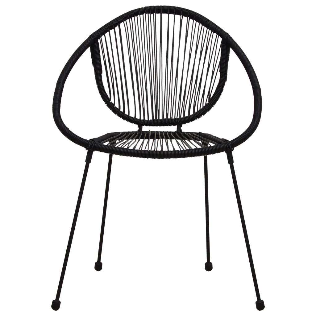 Garden Chairs 2 pcs PVC Rattan Black