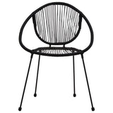 Garden Chairs 2 pcs PVC Rattan Black