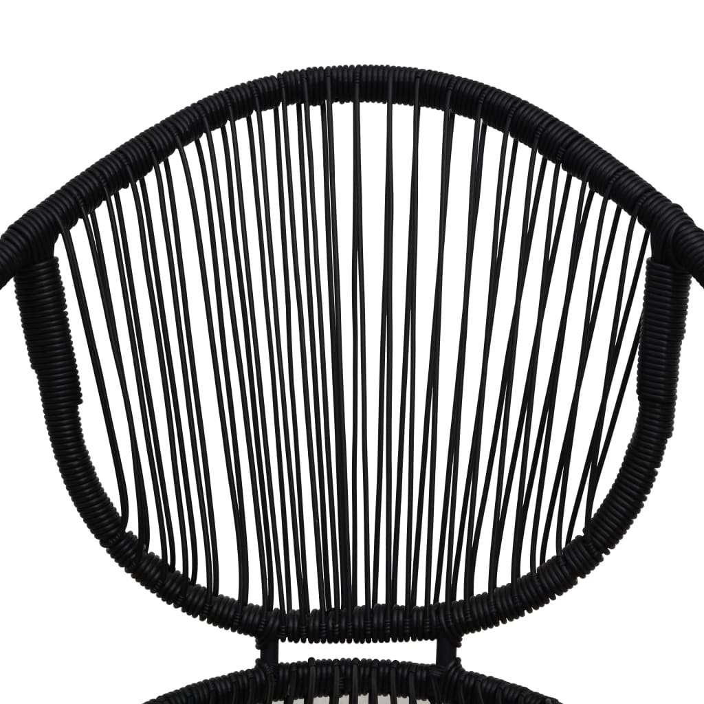 Garden Chairs 2 pcs PVC Rattan Black