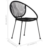 Garden Chairs 2 pcs PVC Rattan Black