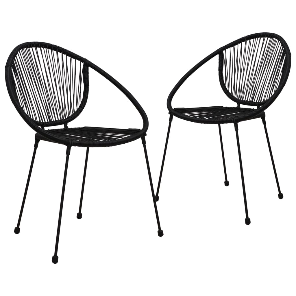 3 Piece Bistro Set PVC Rattan Black