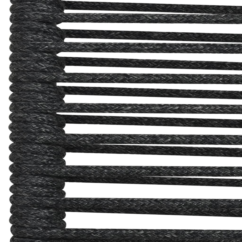 5 Piece Outdoor Dining Set Cotton Rope and Steel Black