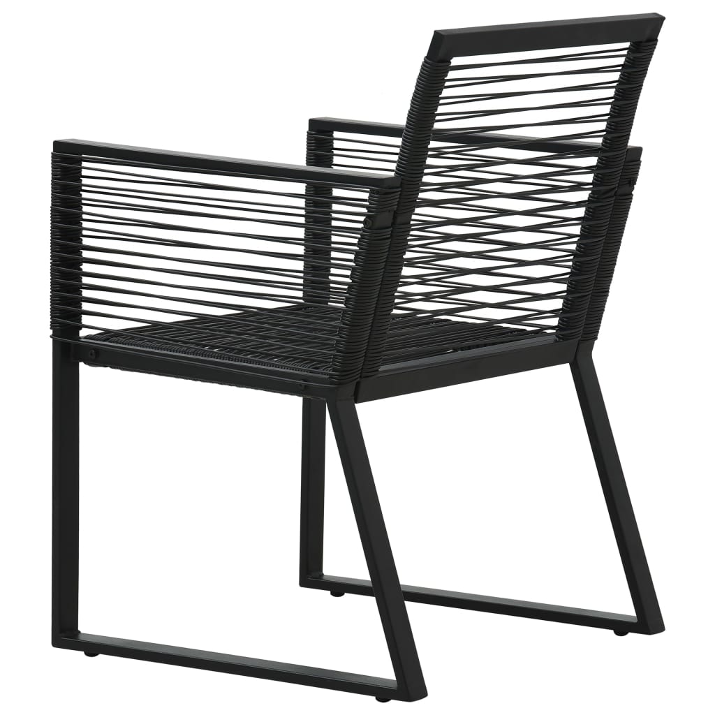 Garden Chairs 2 pcs Black PVC Rattan