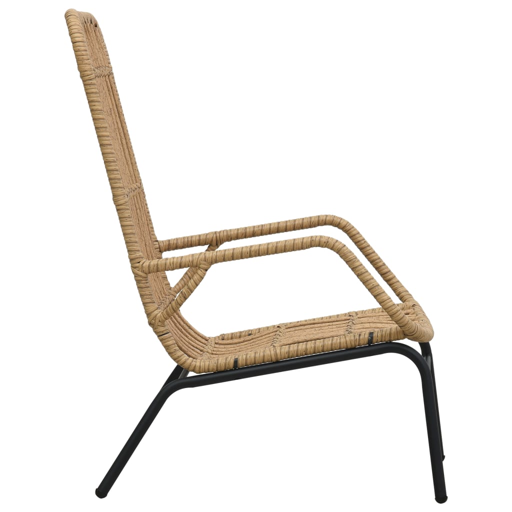 Garden Chair Poly Rattan Light Brown