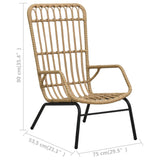 Garden Chair Poly Rattan Light Brown