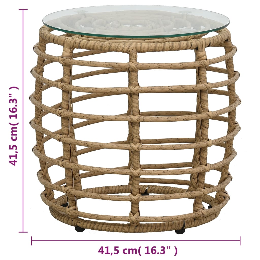 3 Piece Bistro Set Poly Rattan Oak