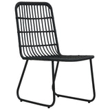 Garden Chairs 2 pcs Poly Rattan Black