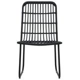 Garden Chairs 2 pcs Poly Rattan Black