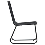 Garden Chairs 2 pcs Poly Rattan Black