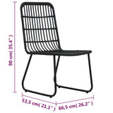 Garden Chairs 2 pcs Poly Rattan Black