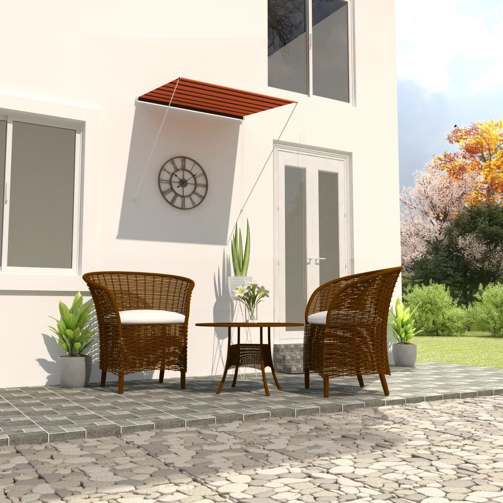 Retractable Awning 150x150 cm Orange and Brown