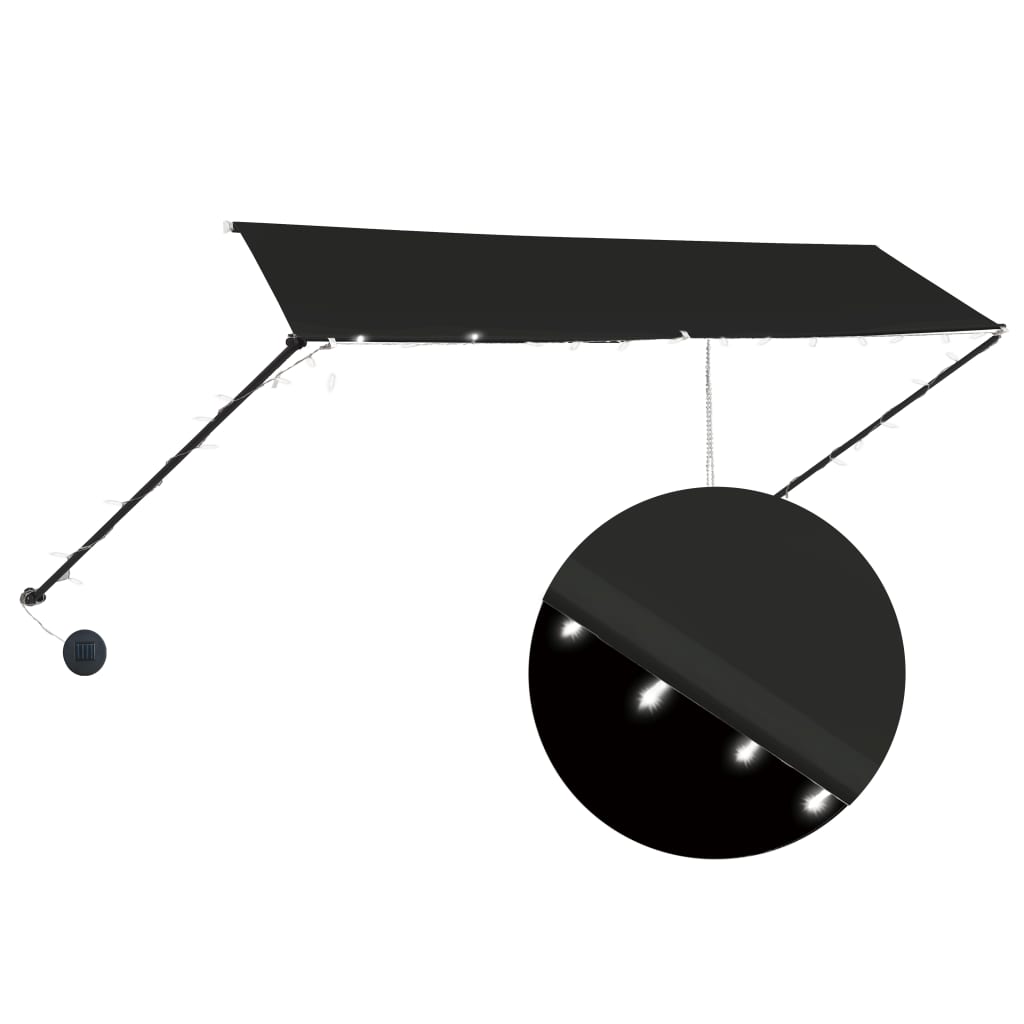 Retractable Awning with LED 350x150 cm Anthracite