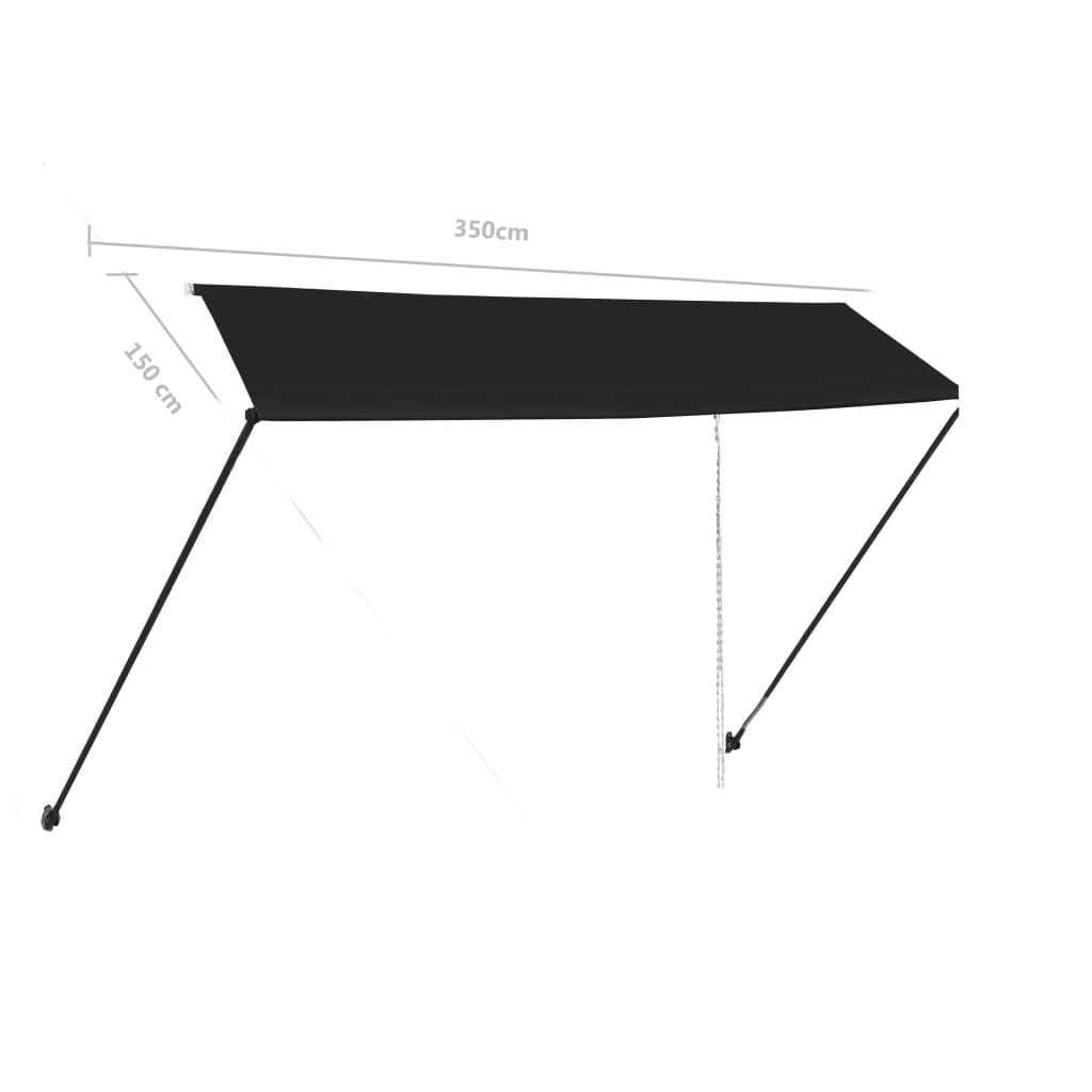 Retractable Awning with LED 350x150 cm Anthracite