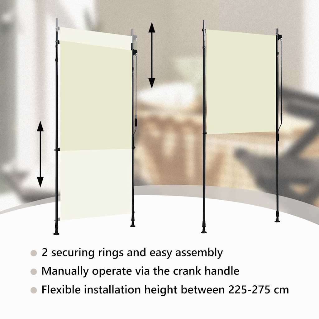 Outdoor Roller Blind 100x270 cm Cream