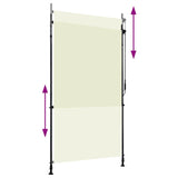 Outdoor Roller Blind 120x270 cm Cream