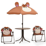 3 Piece Kids' Garden Bistro Set with Parasol Brown