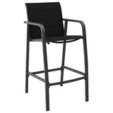 Garden Bar Chairs 2 pcs Black Textilene