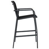 Garden Bar Chairs 2 pcs Black Textilene