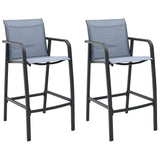 Garden Bar Chairs 2 pcs Grey Textilene