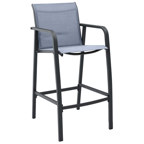 Garden Bar Chairs 2 pcs Grey Textilene