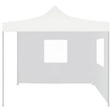 Professional Folding Party Tent with 2 Sidewalls 3x3 m Steel White