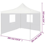 Professional Folding Party Tent with 2 Sidewalls 3x3 m Steel White