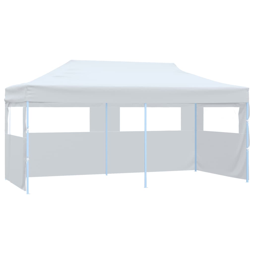 Folding Pop-up Partytent with Sidewalls 3x6 m Steel White