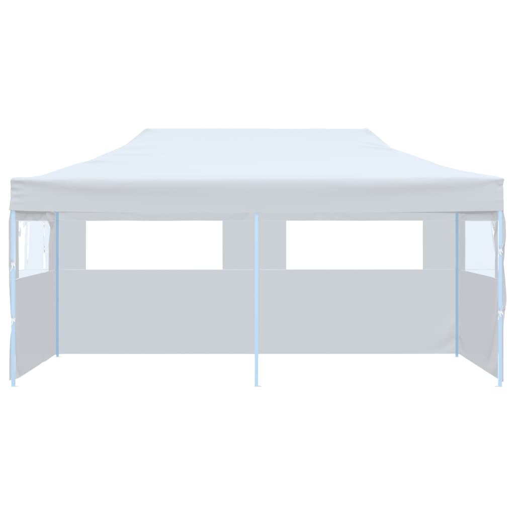 Folding Pop-up Partytent with Sidewalls 3x6 m Steel White