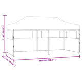 Folding Pop-up Partytent with Sidewalls 3x6 m Steel White