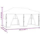 Professional Folding Party Tent with 4 Sidewalls 3x6 m Steel Blue