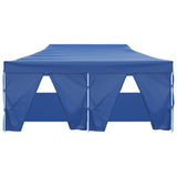 Professional Folding Party Tent with 4 Sidewalls 3x6 m Steel Blue