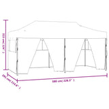 Professional Folding Party Tent with 4 Sidewalls 3x6 m Steel Cream