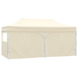 Professional Folding Party Tent with 4 Sidewalls 3x6 m Steel Cream