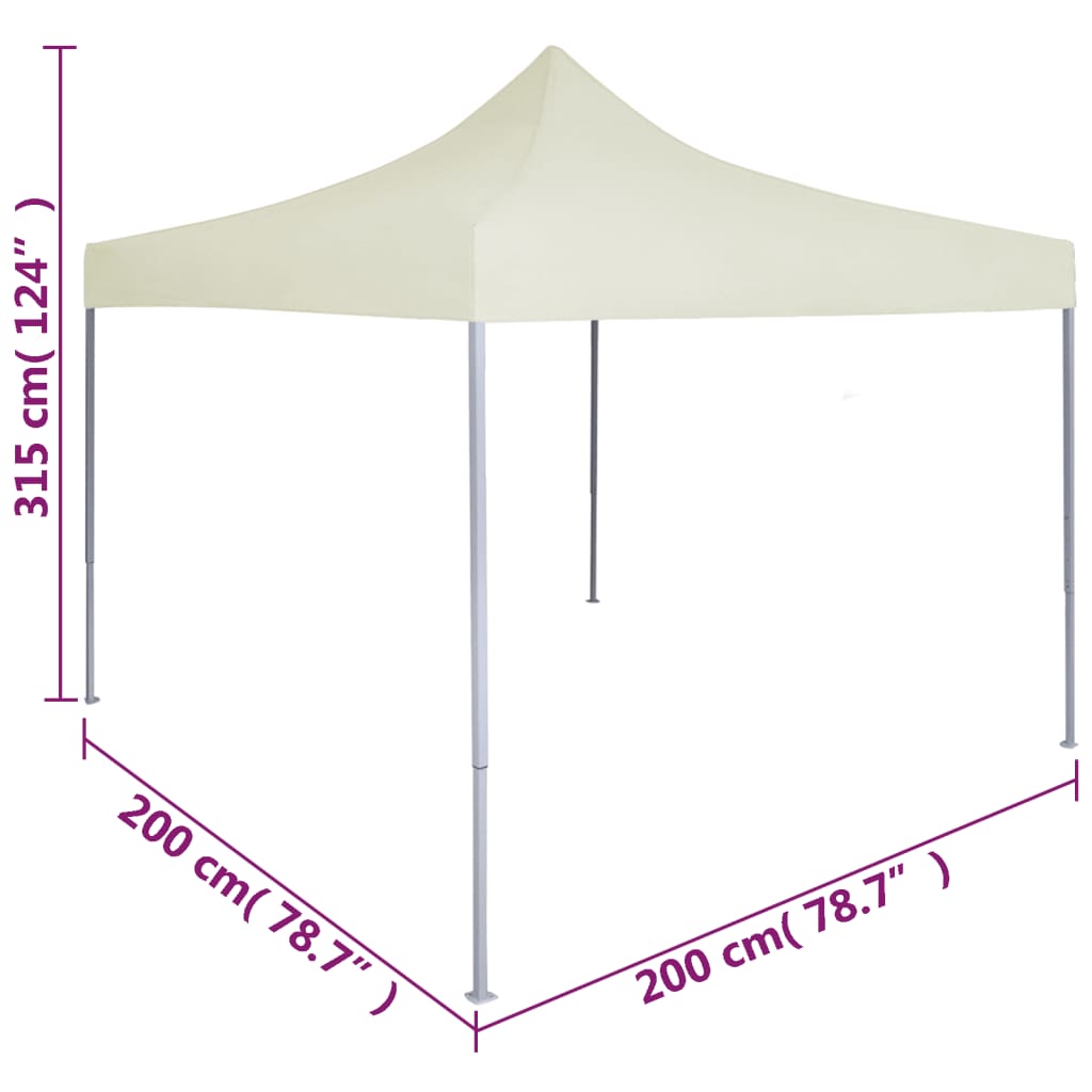 Professional Folding Party Tent 2x2 m Steel Cream