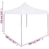 Professional Folding Party Tent 2x2 m Steel White