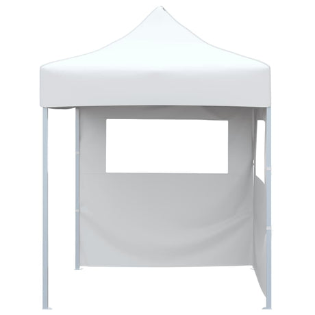 Professional Folding Party Tent with 2 Sidewalls 2x2 m Steel White