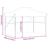 Professional Folding Party Tent with 3 Sidewalls 3x4 m Steel Blue