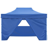 Professional Folding Party Tent with 4 Sidewalls 3x4 m Steel Blue