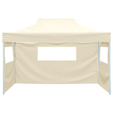 Professional Folding Party Tent with 3 Sidewalls 3x4 m Steel Cream