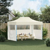 Professional Folding Party Tent with 3 Sidewalls 3x4 m Steel Cream
