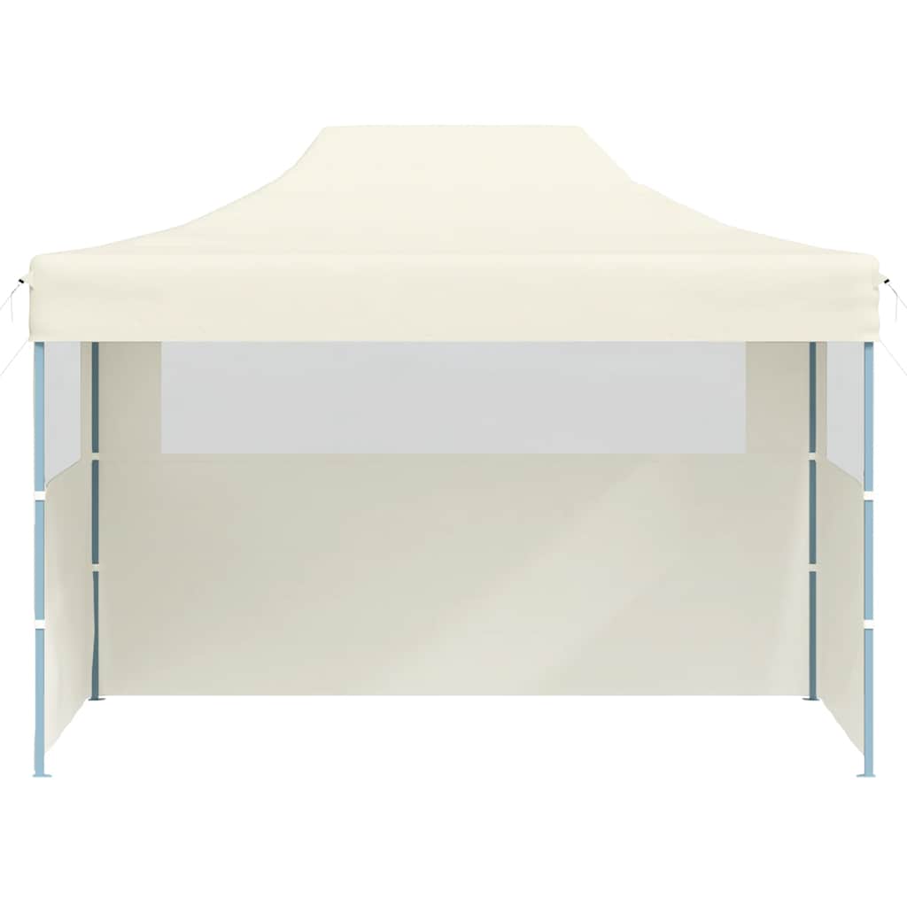 Professional Folding Party Tent with 3 Sidewalls 3x4 m Steel Cream